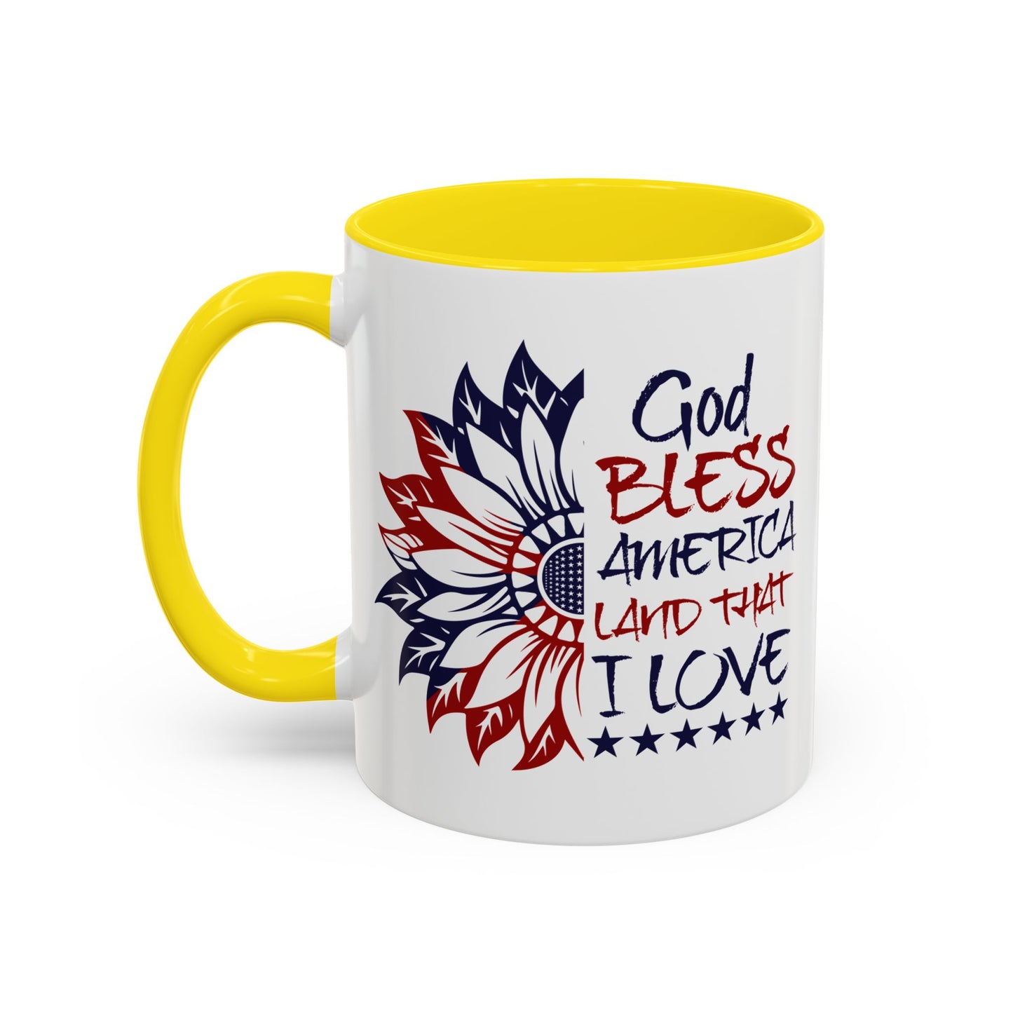 4th of July Mug - God Bless America Sunflower