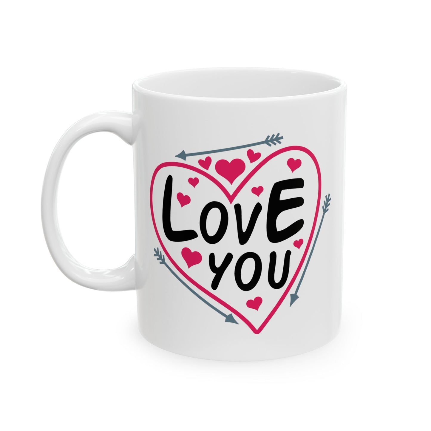 Anniversary Mug - Love You Heart & Arrows