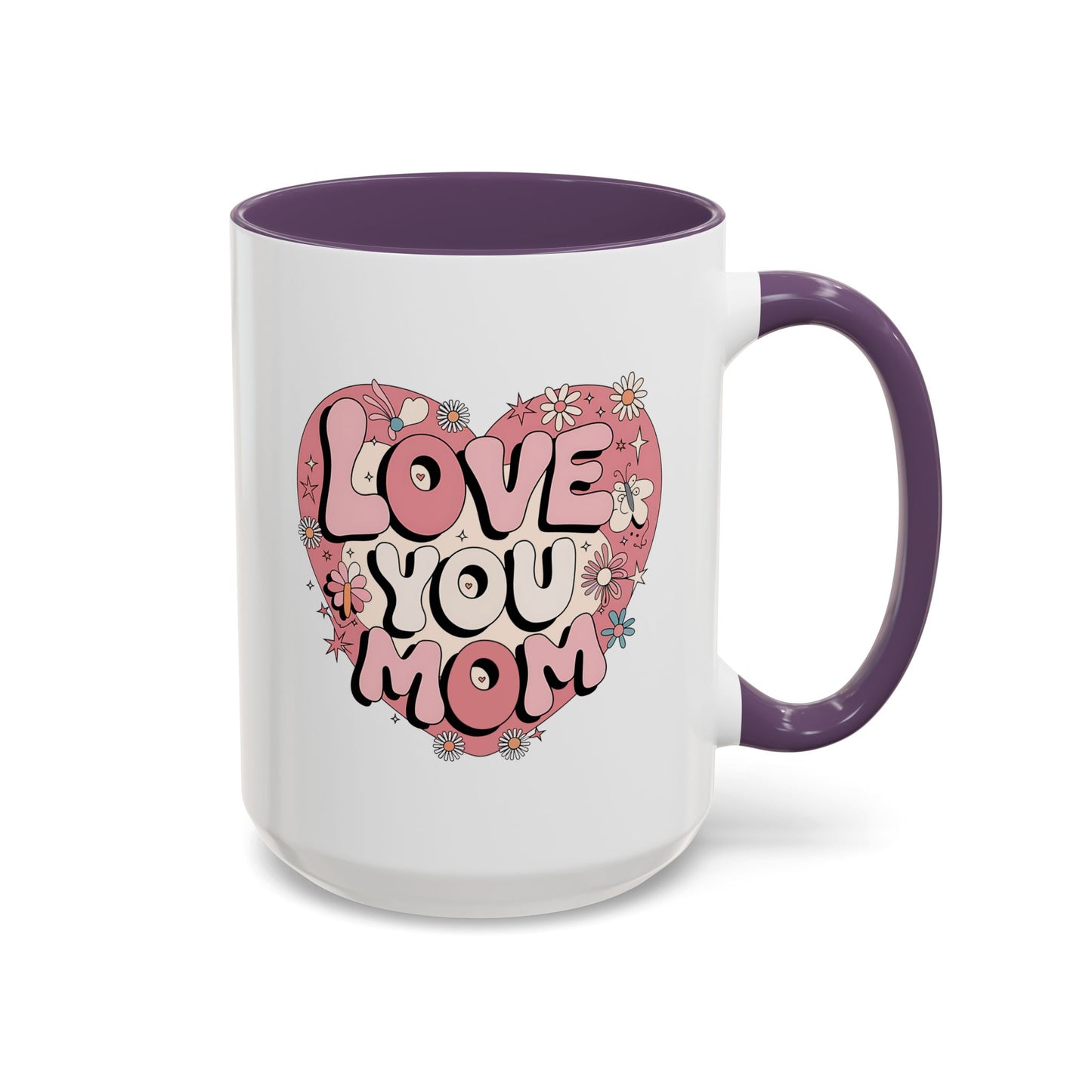 Mother's Day Mug - Love You Mom Retro Heart