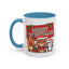 Christmas Mug - Green Text Red Banner Reindeer Bear Penguin