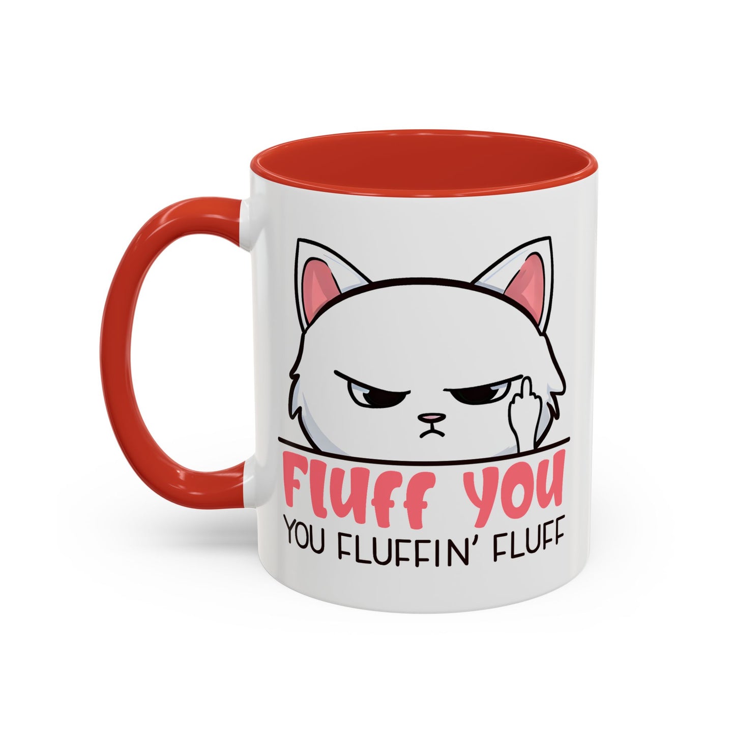 Adult Mug - Fluff You White Cat