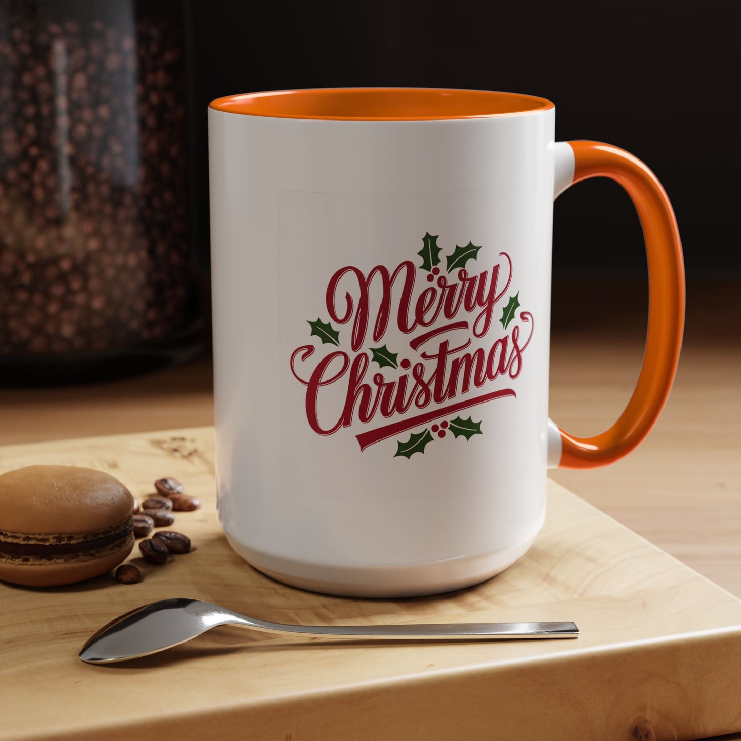 Christmas Mug - Merry Christmas Red Text Mistletoe
