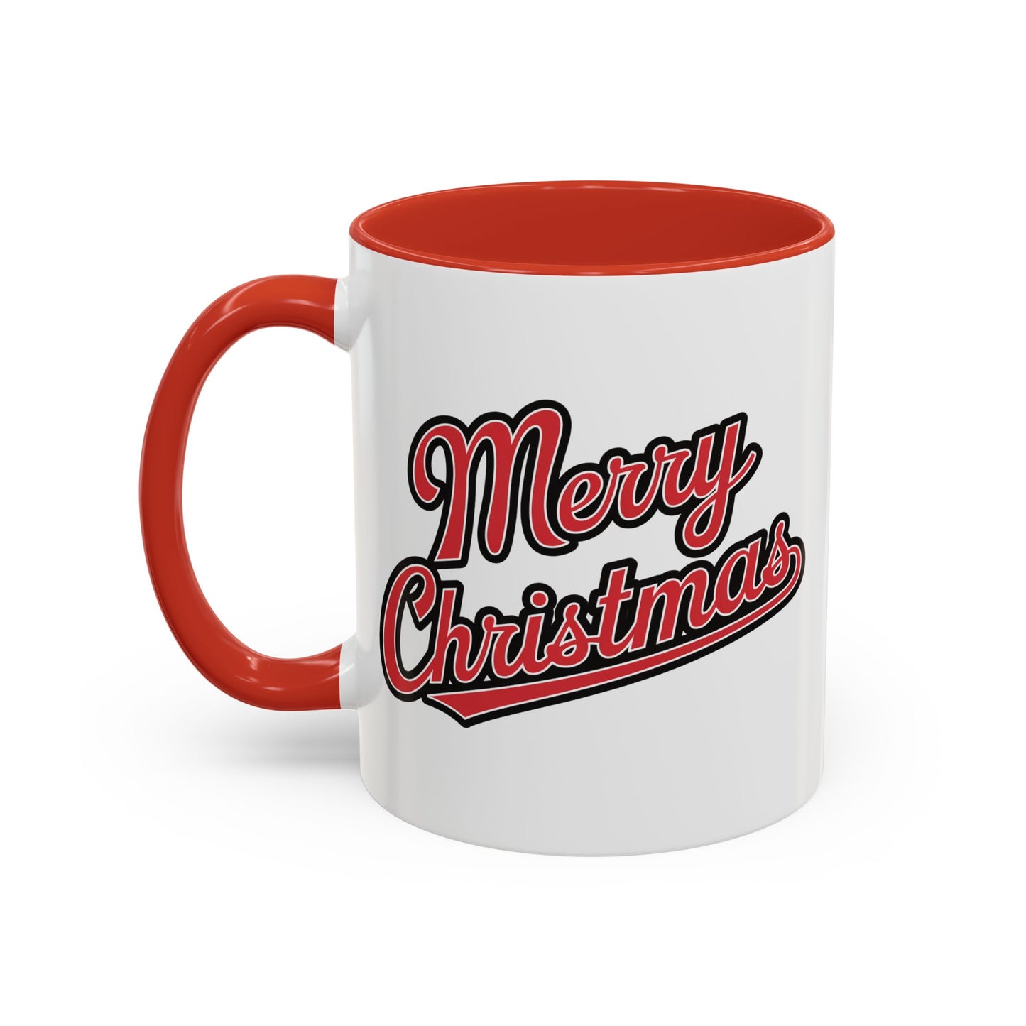 Christmas Mug - Merry Christmas Red & Black Baseball Text