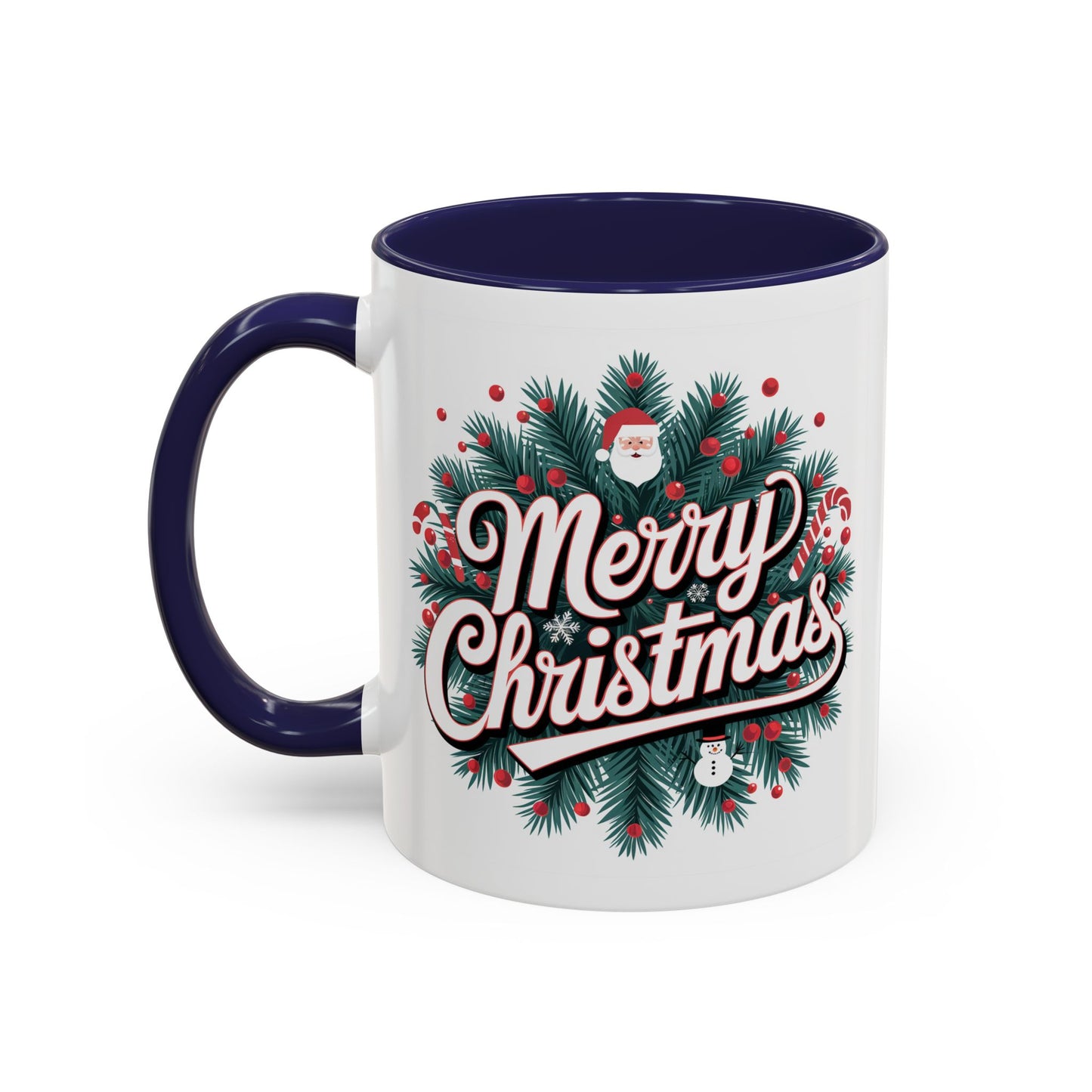 Christmas Mug - Merry Christmas White & Red Embossed Text