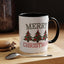 Christmas Mug - Merry Christmas Green & Red Text Decorative Trees
