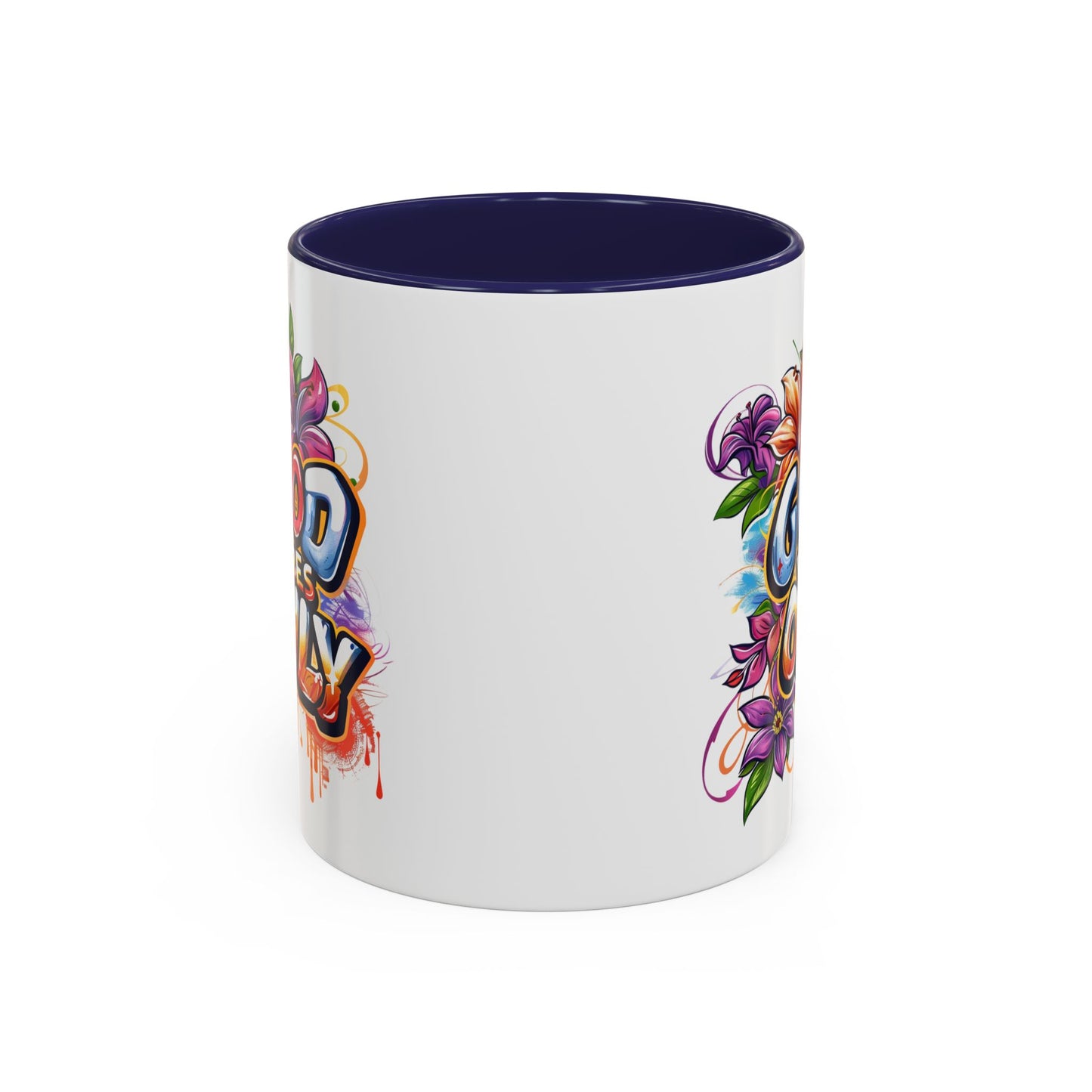 Wellness Mug - Good Vibes Only Graffiti Flowers