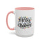 Christmas Mug - Merry Christmas Black Text Colored Lights