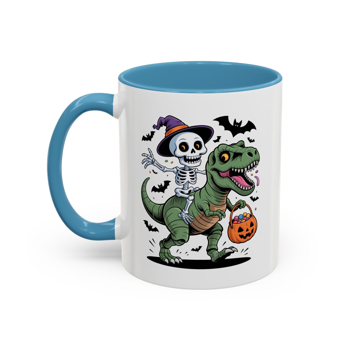 Halloween Mug - Skeleton Riding Dinosaur