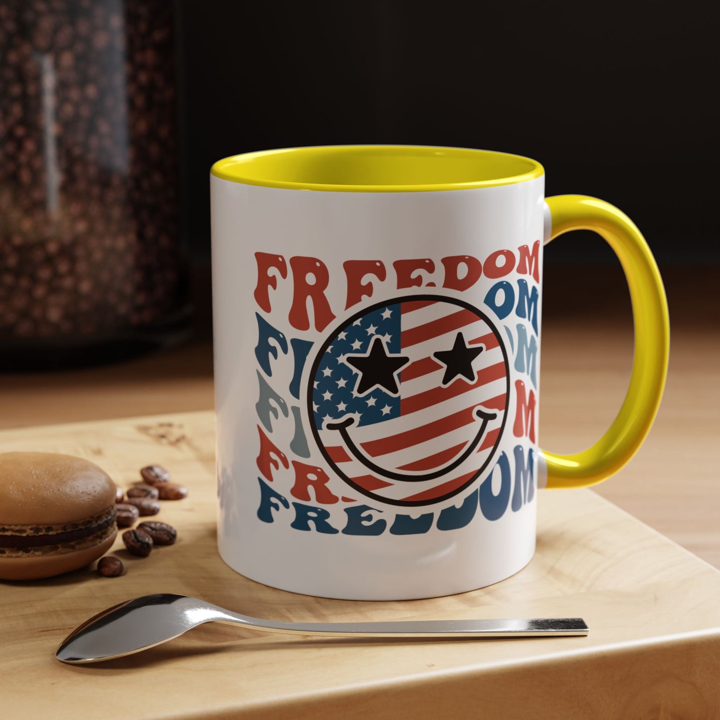 4th of July Mug - Freedom Smiley Face