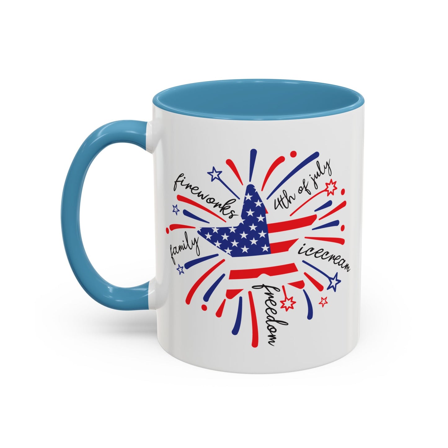 4th of July Mug - Star Flag Fireworks