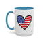 4th of July Mug - USA Flag Heart