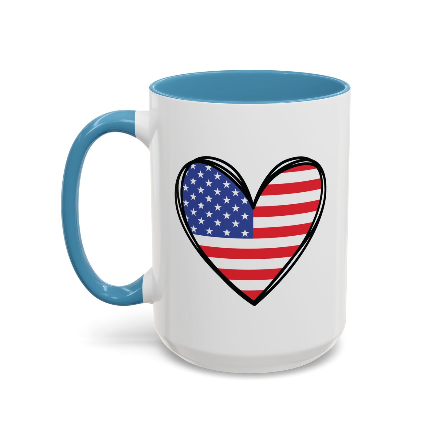 4th of July Mug - USA Flag Heart