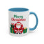 Christmas Mug - Merry Christmas Green & Red Text Santa Presents