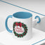 Christmas Mug - Merry Christmas Red Text Bow Wreath