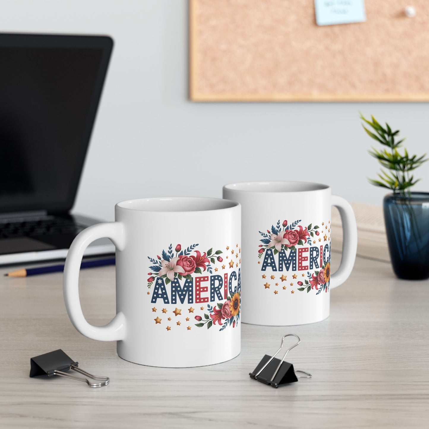 4th of July Mug - Floral America