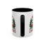 Christmas Mug - Merry Christmas Maroon Text Camper Trees