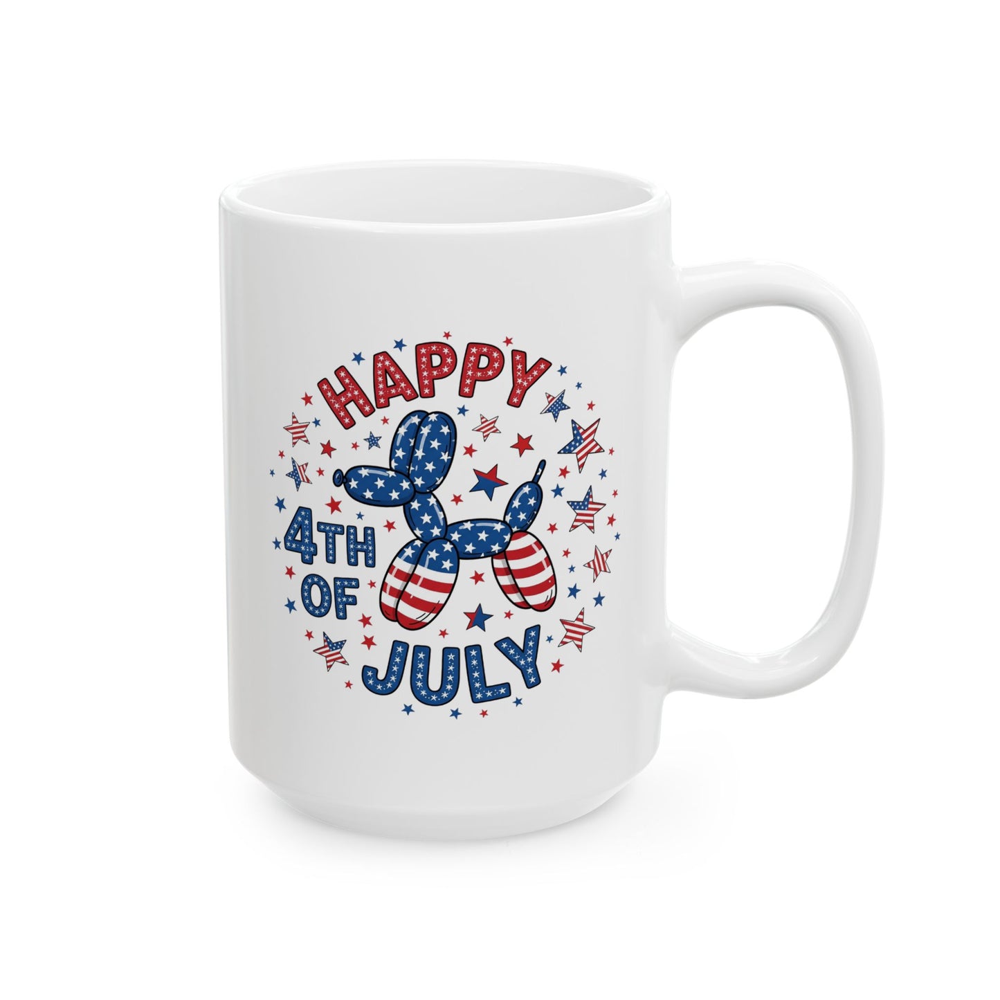 4th of July Mug - Happy 4th of July Dog Balloon