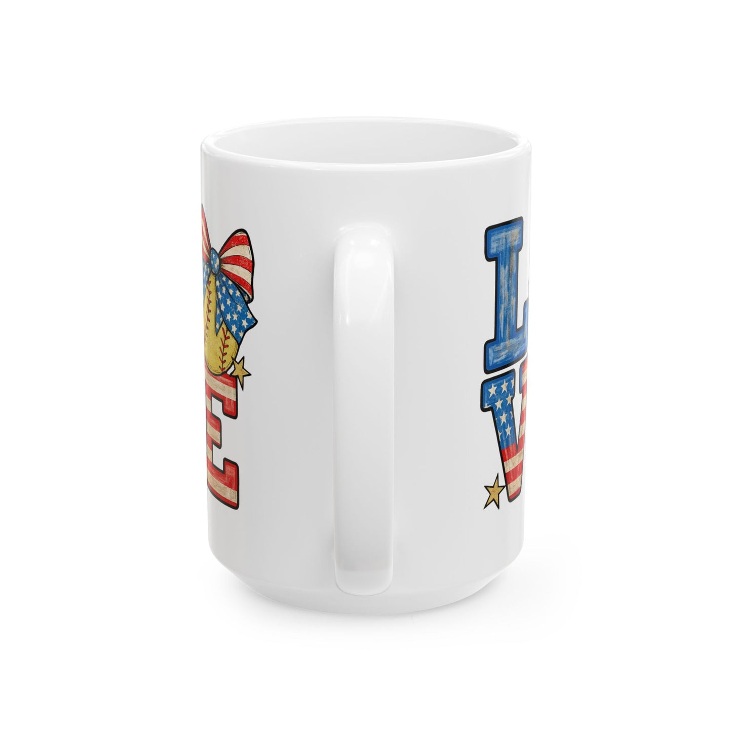4th of July Mug - Patriotic Love Softball