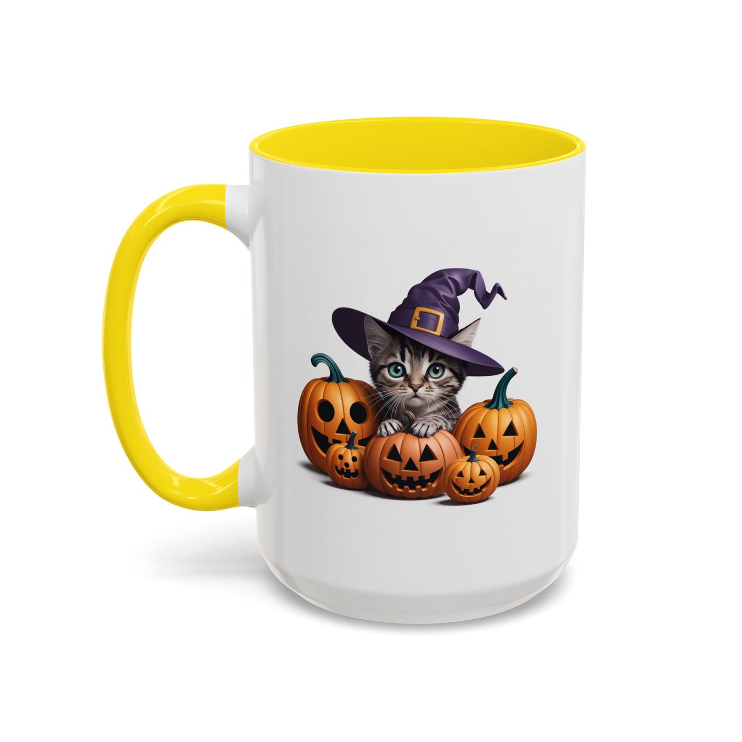 Halloween Mug - Witch Cat Hiding In Pumpkins