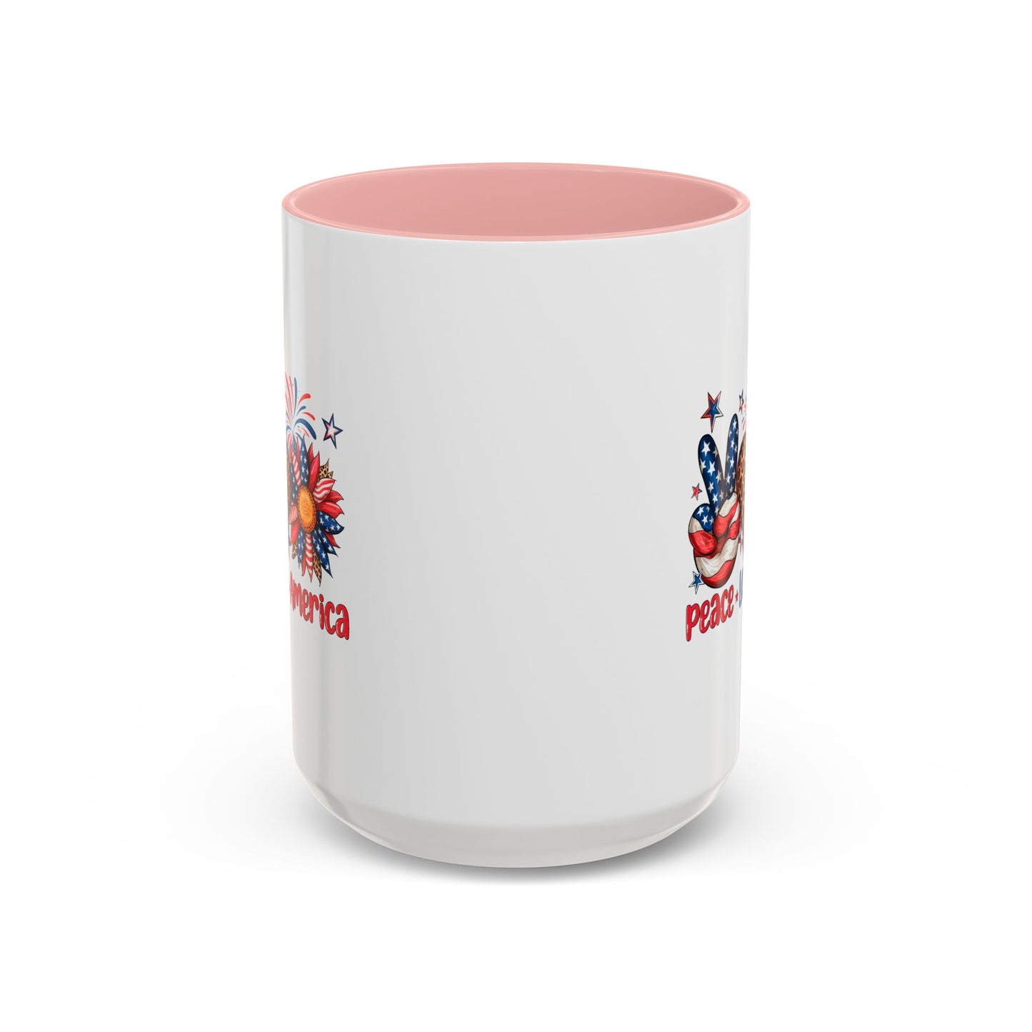 4th of July Mug - Peace Love America