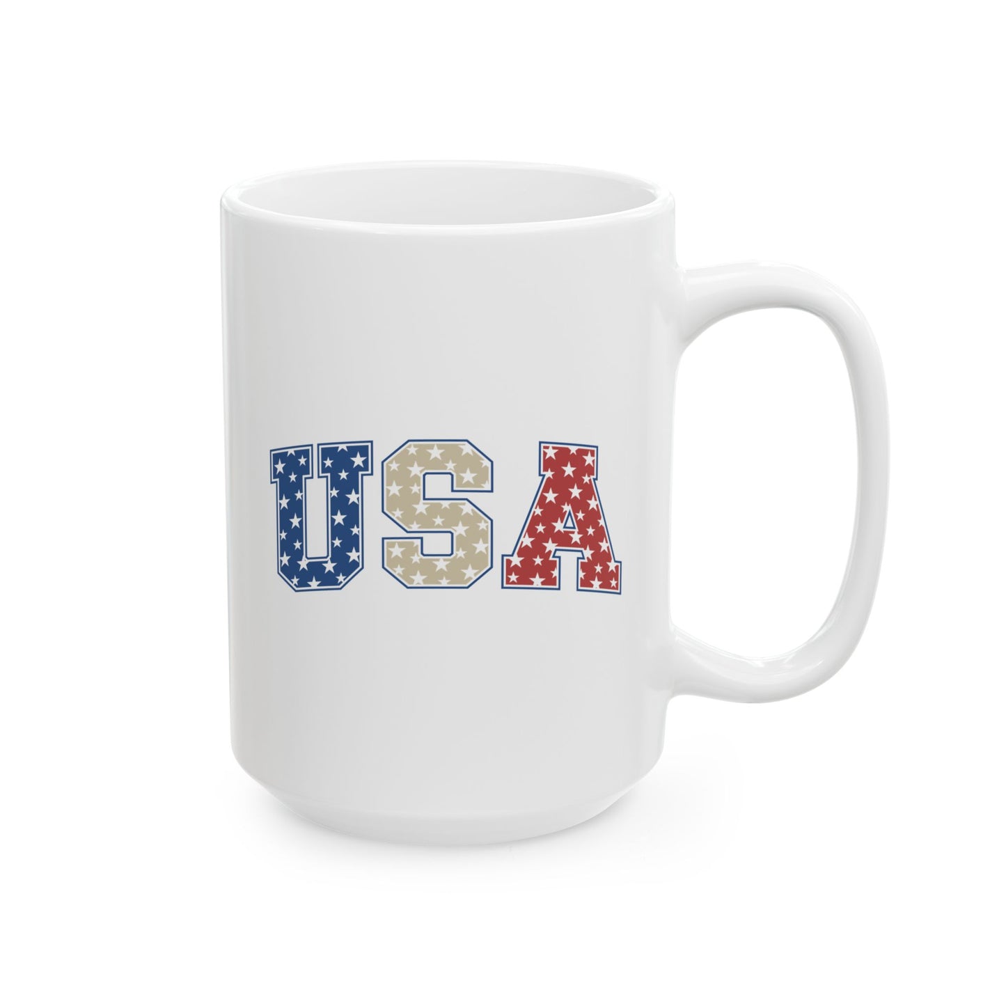 4th of July Mug - USA Red White & blue Stars