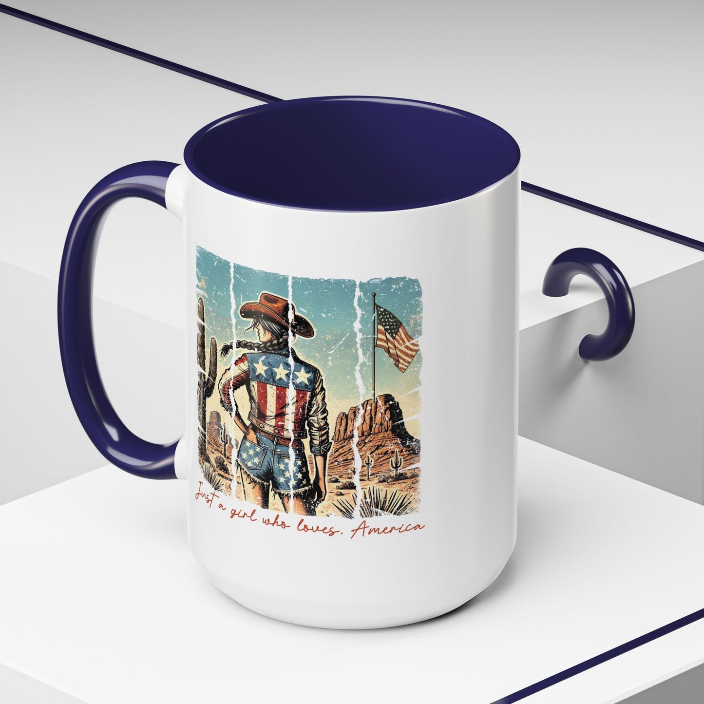 4th of July Mug - Just a Girl Who Loves America