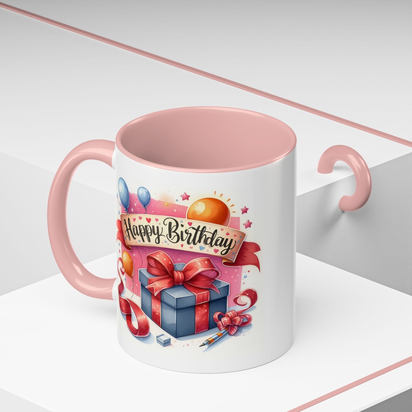 Birthday Mug - Present Pen Balloons