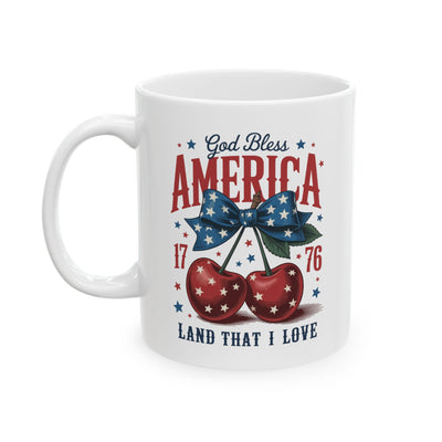 4th of July Mug - God Bless America Cherry