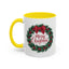 Christmas Mug - Merry Christmas Red Text Bow Wreath