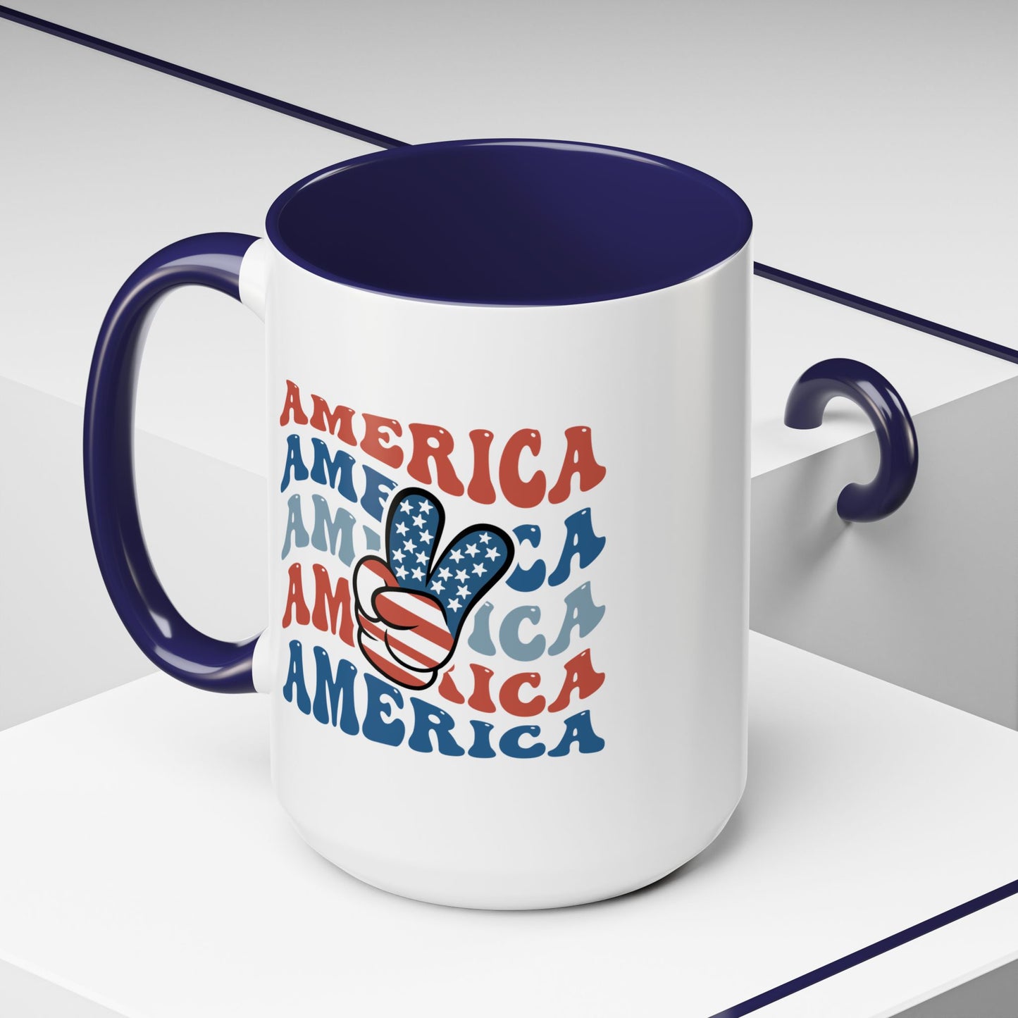 4th of July Mug - America peace Sign