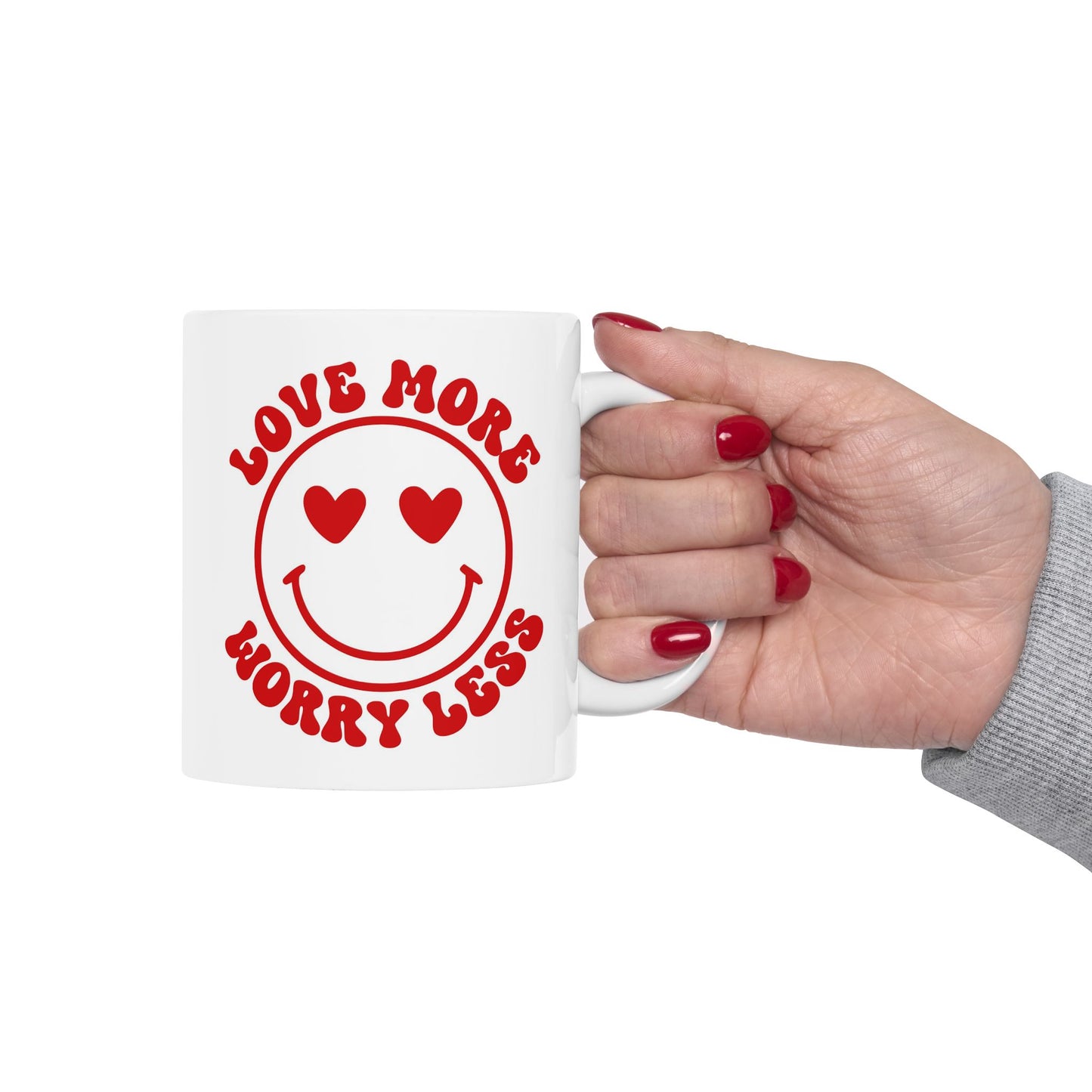 Wellness Mug - Love More Worry Less Smiley Face