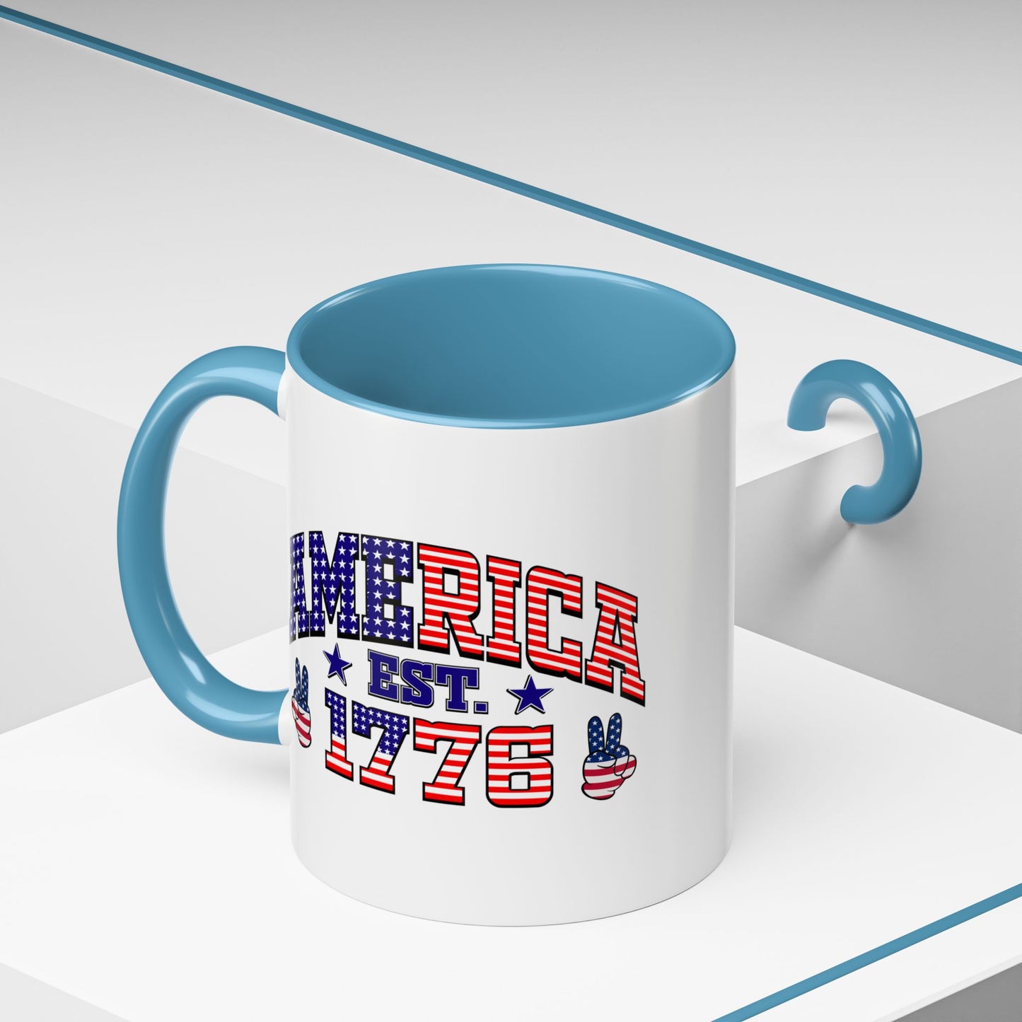 4th of July Mug - American Est 1776 Patriotic Flag
