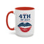 4th of July Mug - Happy 4th of July Flag Lips