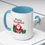 Christmas Mug - Merry Christmas Green & Red Text Santa Presents