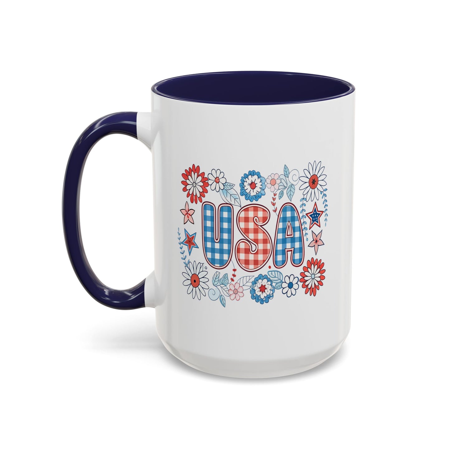 4th of July Mug - USA Preppy Floral