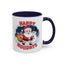 Christmas Mug - Happy Holidays Red & White Text Santa Snowman