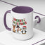 Christmas Mug - Red Green & Gold Text Reindeer Snowman Penguin