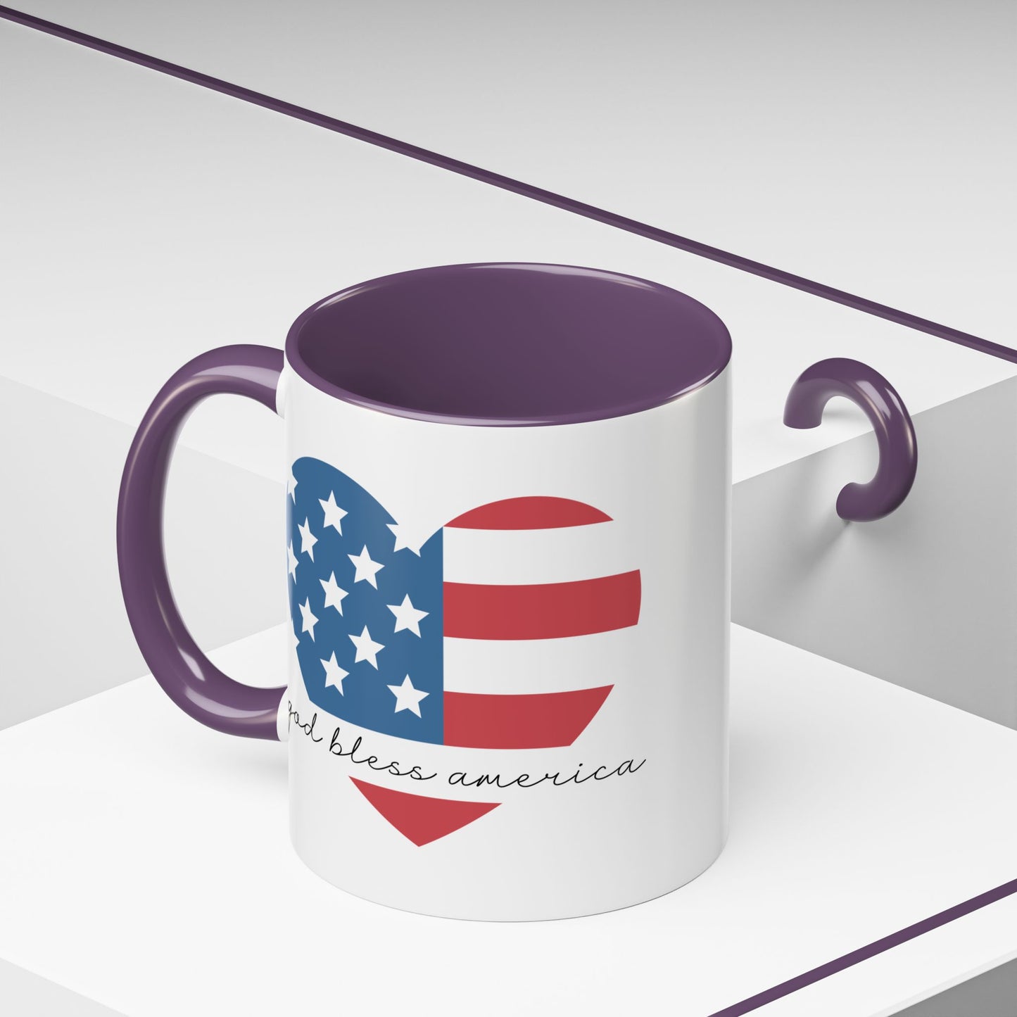 4th of July Mug - God Bless America Flag Heart