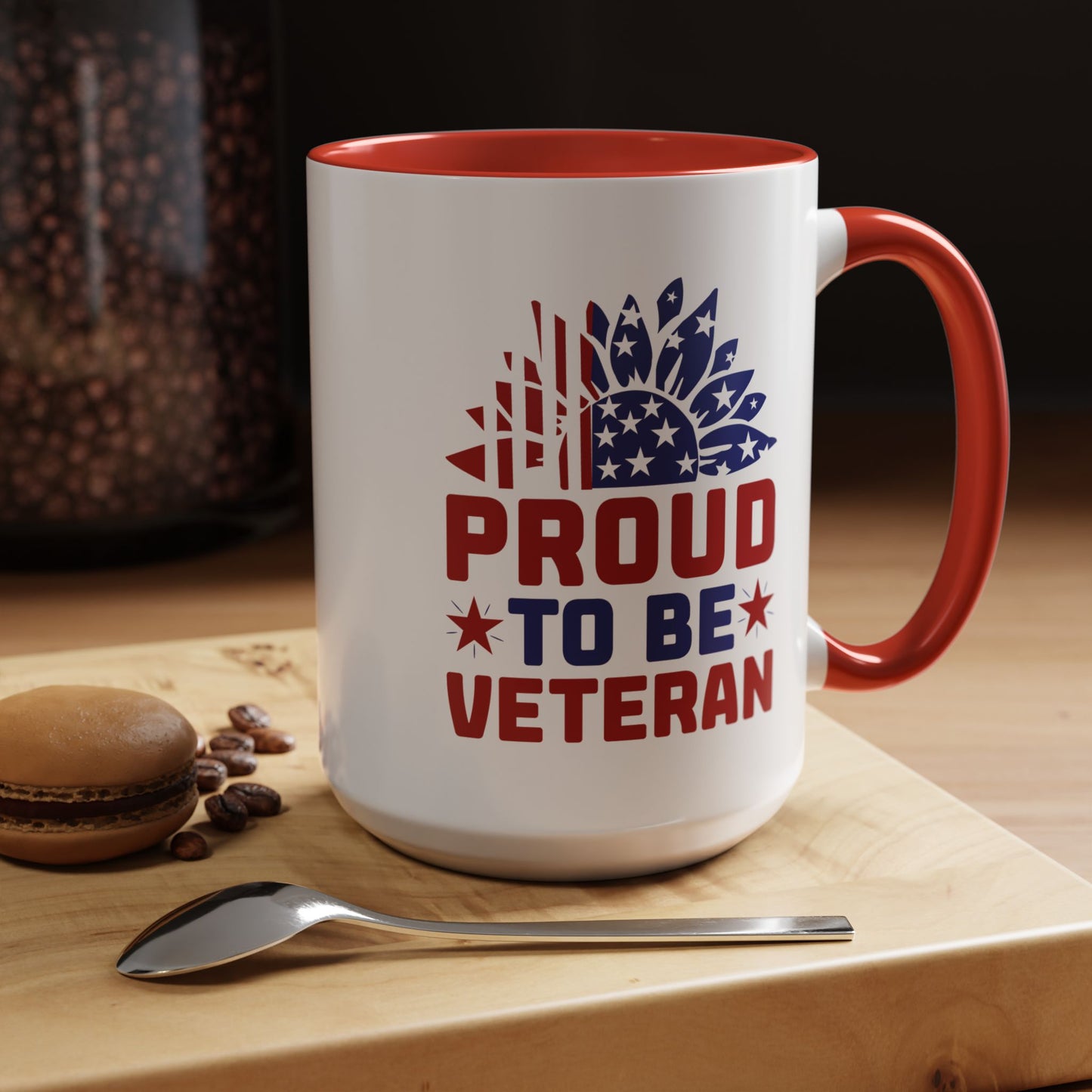 4th of July Mug - Proud to Be a Veteran Sunflower