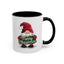 Christmas Mug - Merry Christmas White & Green Text Gnome Lights
