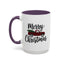 Christmas Mug - Merry Christmas Black Text Tartan Truck