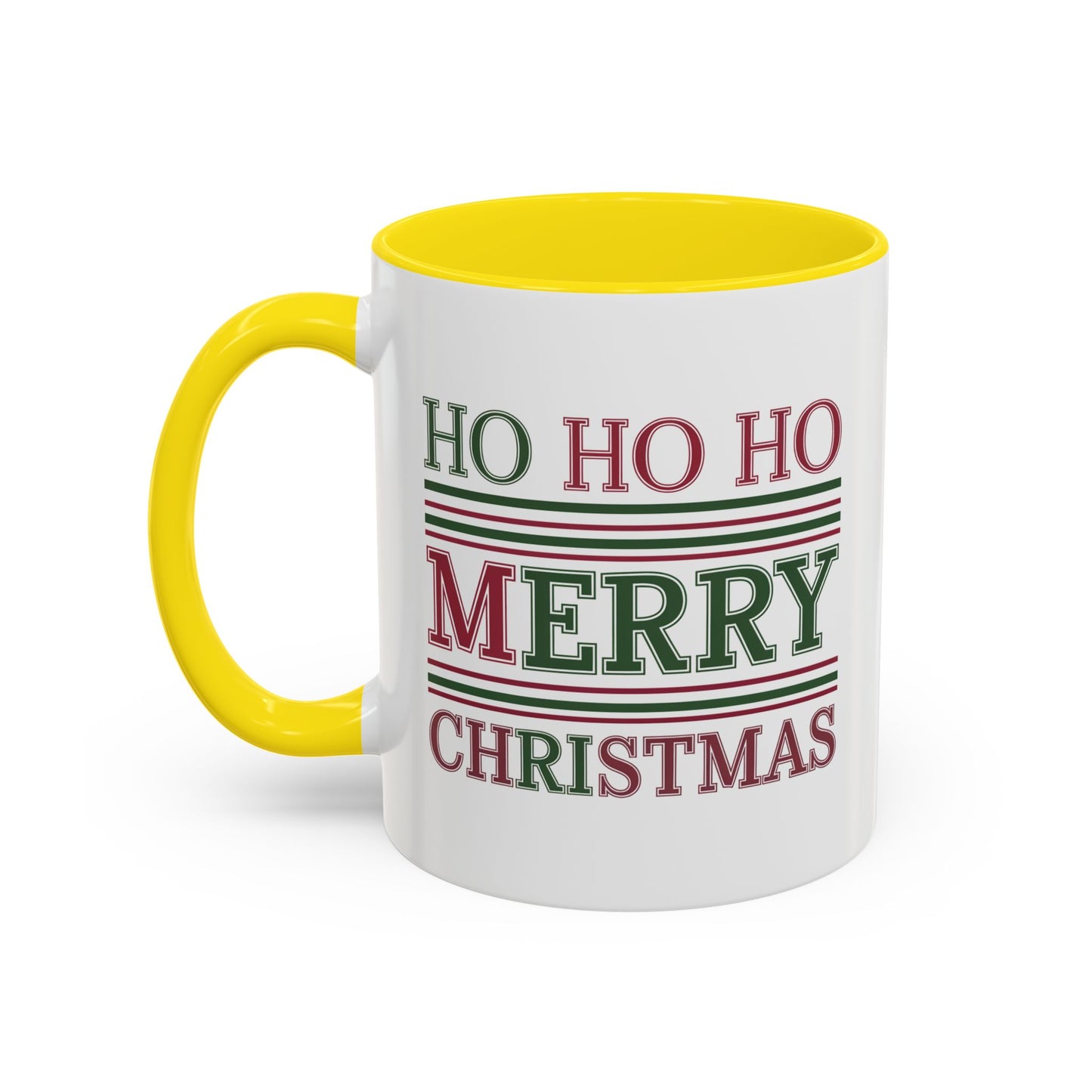 Christmas Mug - Ho Ho Ho Merry Christmas Red & Green Text 3