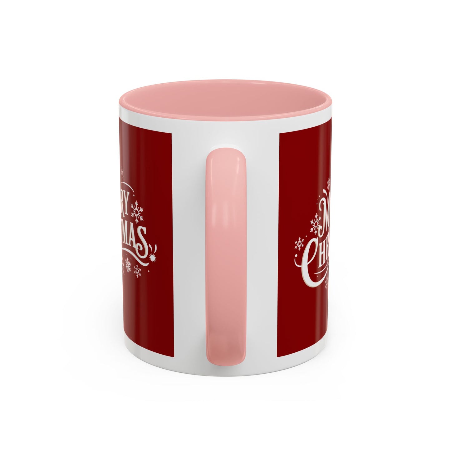 Christmas Mug - Merry Christmas White Text Maroon Background