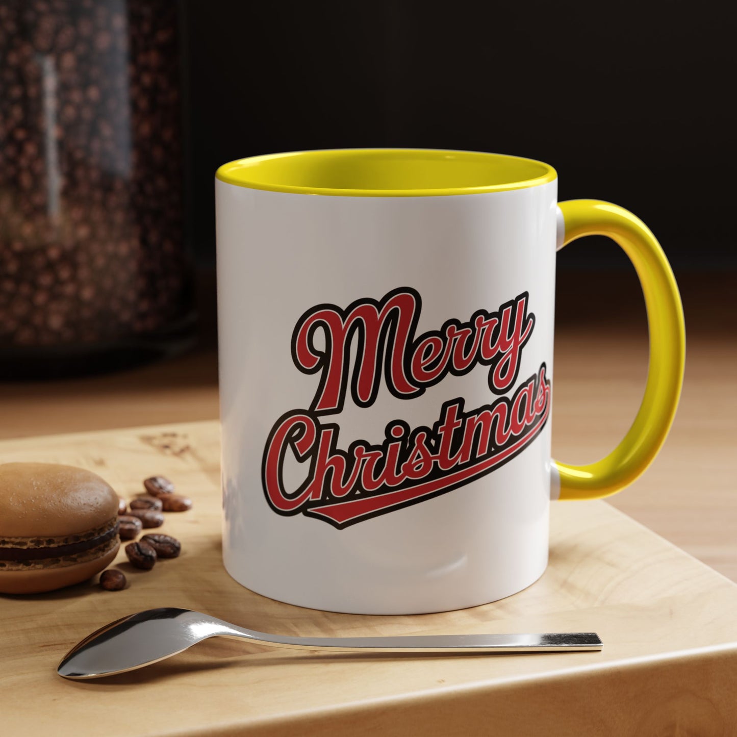 Christmas Mug - Merry Christmas Red & Black Baseball Text