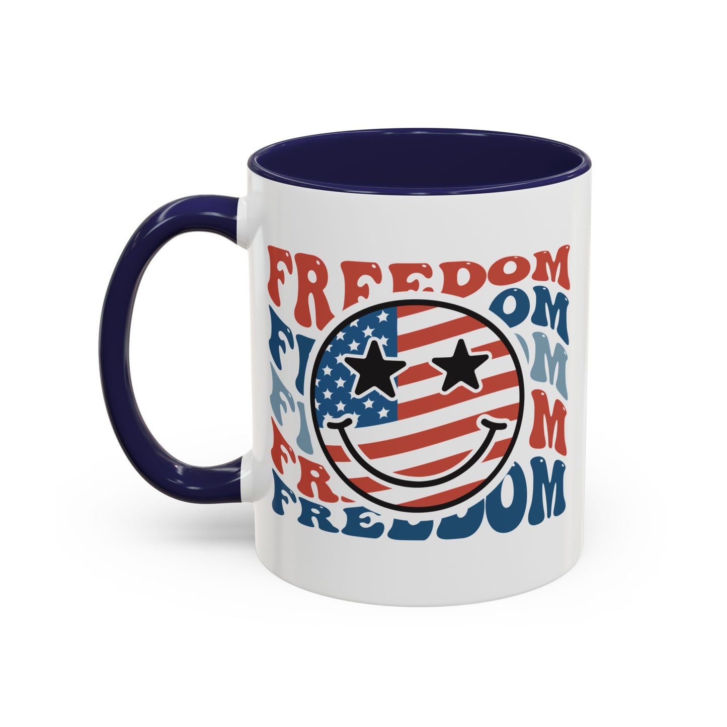 4th of July Mug - Freedom Smiley Face