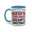 Christmas Mug - Merry Christmas Red Green & Black Text Trees Presents