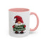 Christmas Mug - Merry Christmas White & Green Text Gnome Lights