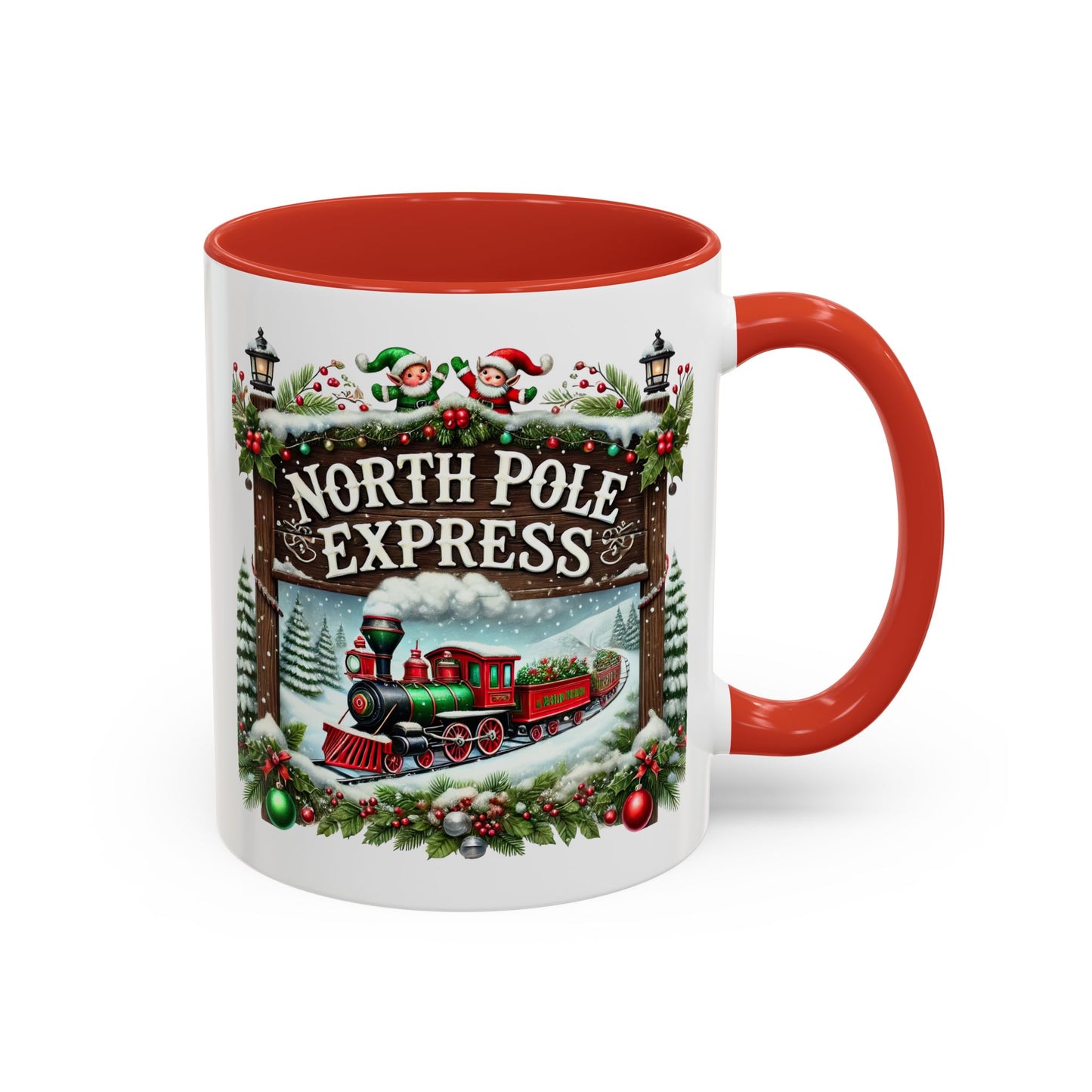 Christmas Mug - North Pole Express Steam Locomotive Decorations