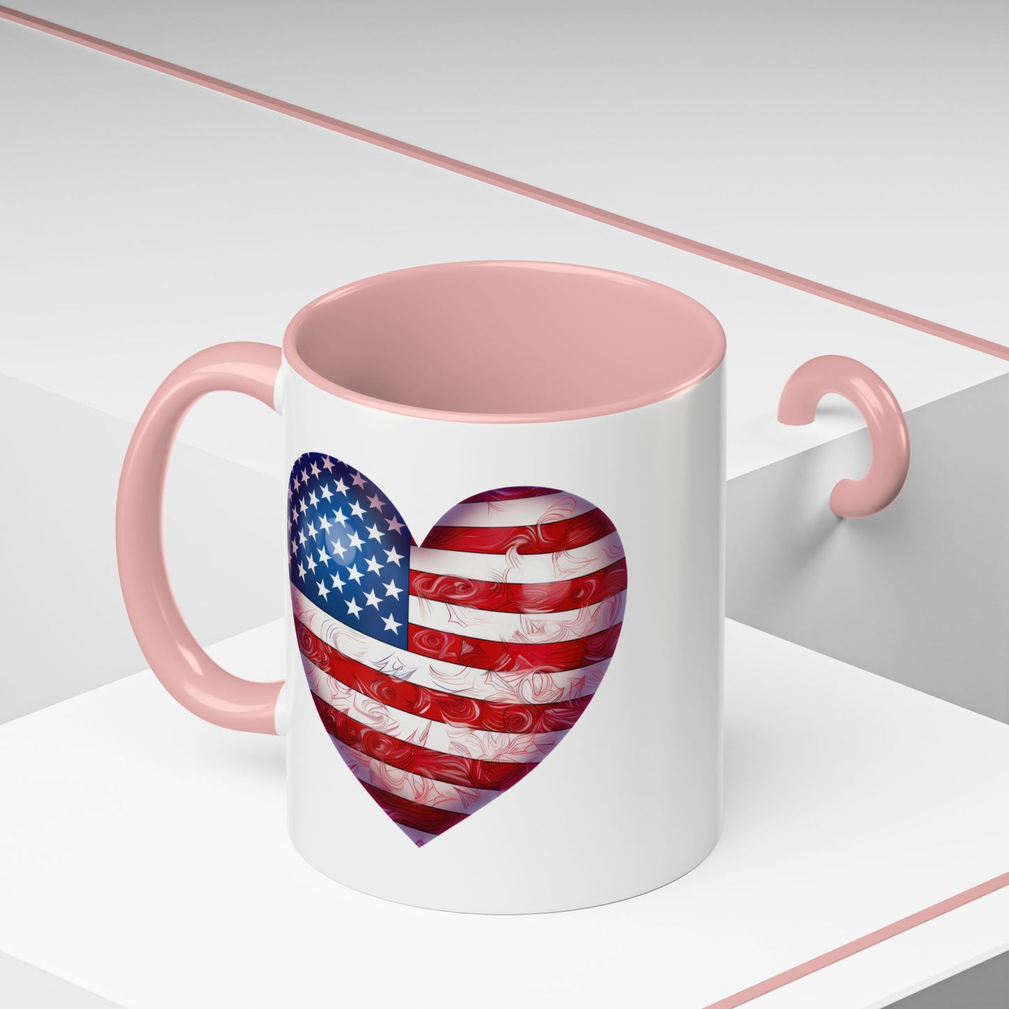 4th of July Mug - Heart American Flag