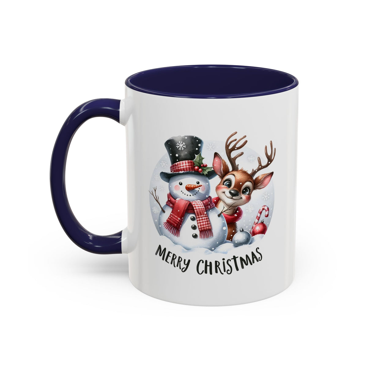 Chistmas Mug - Merry Christmas Snowman and Reindeer